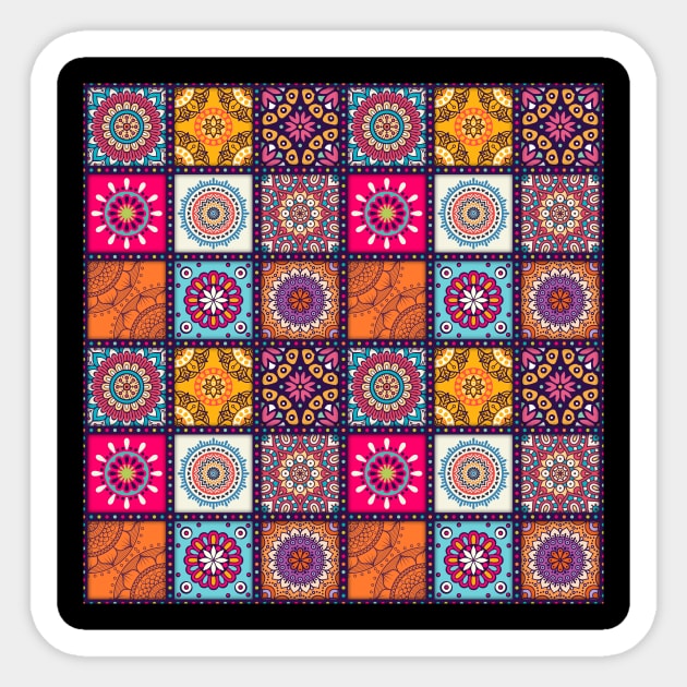 Magical Colorful Mandala Product & Design for (Phone Cases & Skins ,Pillows,Pin Buttons,etc.) .Profit goes to donation Sticker Sticker by kamal